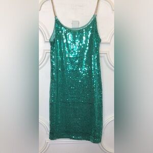Solution Teal sequin dress Size S